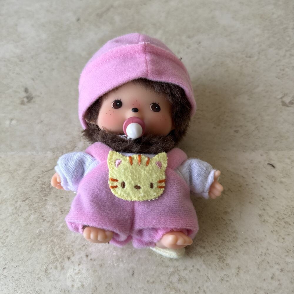 VERY RARE Sekiguchi Europe ~ Hello Kitty 5" Monkey Doll w/Pacifier~Pink